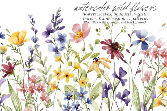 Download Floral Watercolor Set, аlowers, Leaves. - Floral watercolor Collection