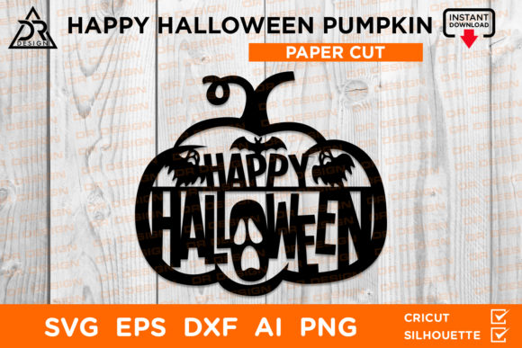 Download Happy Halloween Pumpkin Paper Cut SVG - Happy Collection