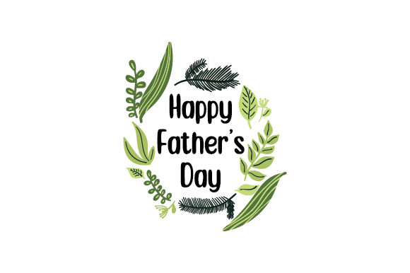 Download Happy Father's Day with Leafy Border - Happy Collection