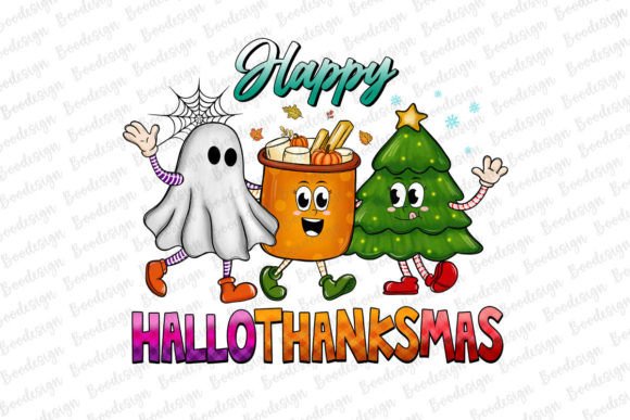 Download Happy Hallothankmas Holiday Sublimation - Happy Collection